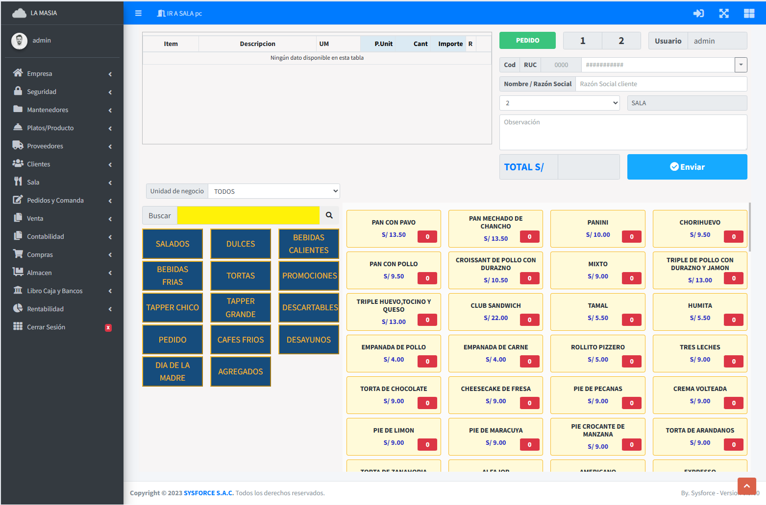 Dashboard Ventas Sysforce